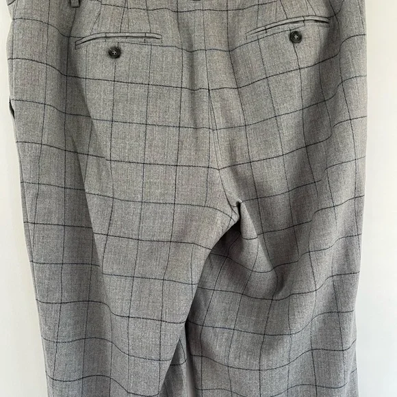 TALBOTS Windsor Gray Italian Plaid Trousers Pants 99% Wool 1% Spandex Size 14 - Picture 12 of 15
